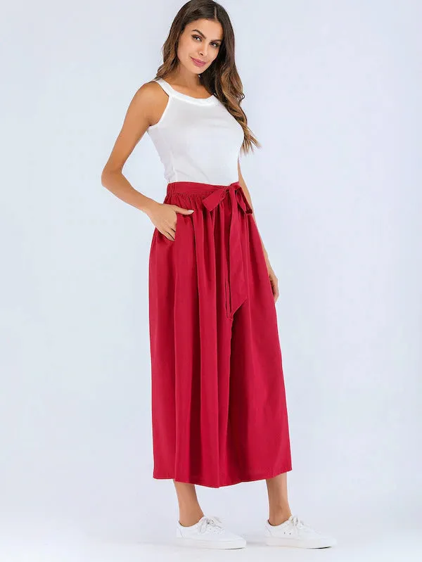 Tie Waist Button Down Skirt