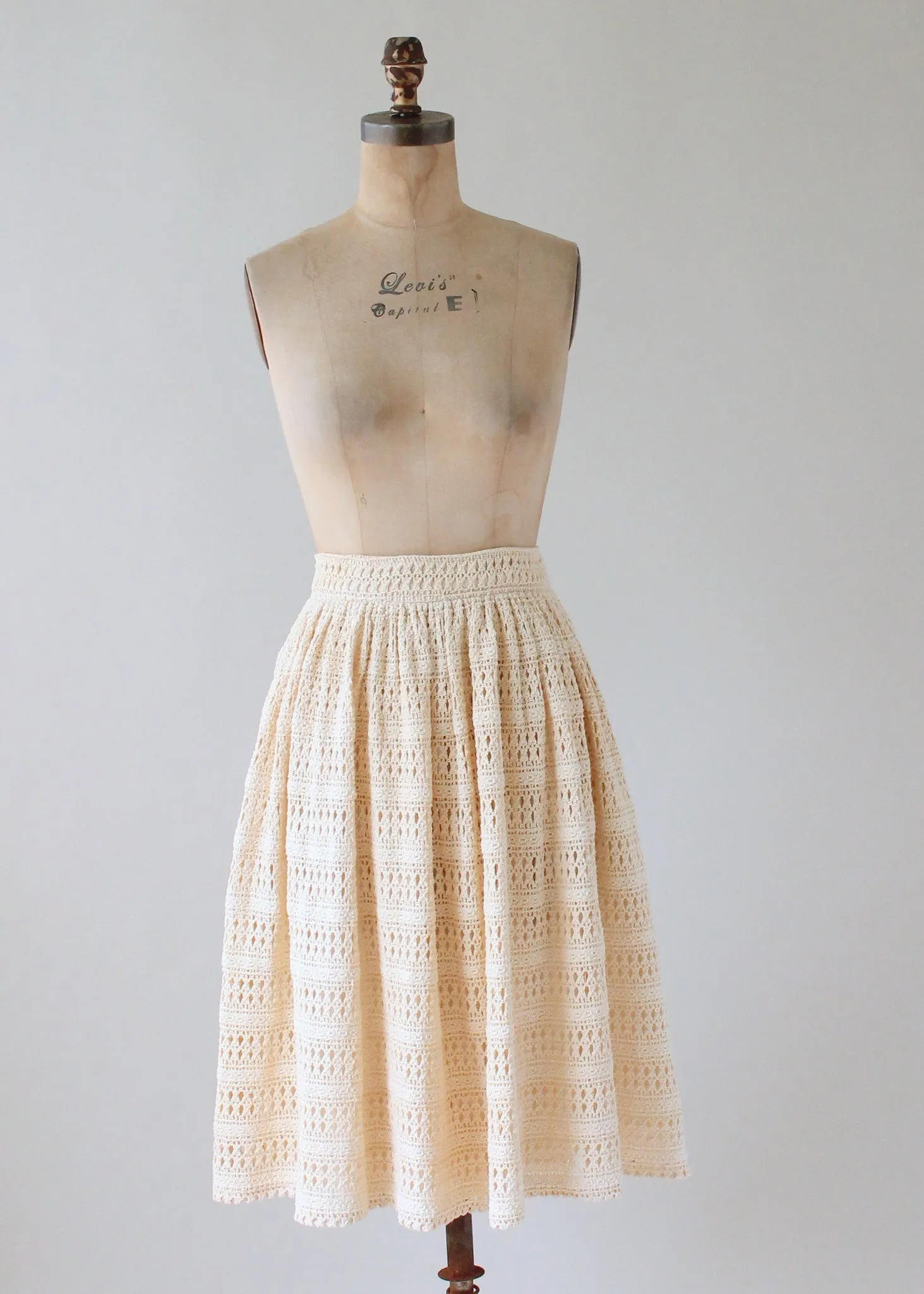 Vintage 1960s Bill Atkinson Lace Knit Skirt