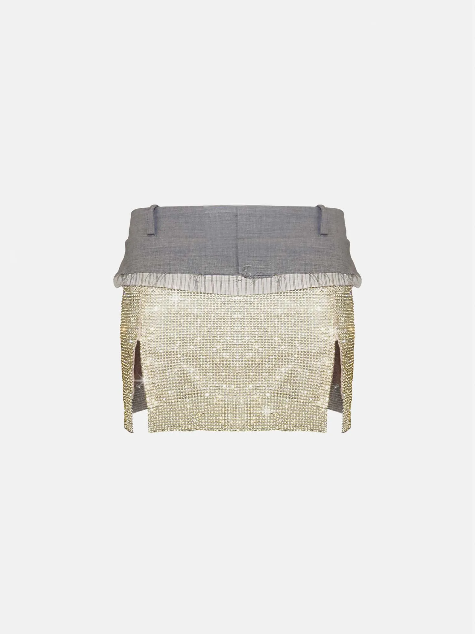 Winnie Rhinestone Mini Skirt in 24 Carat