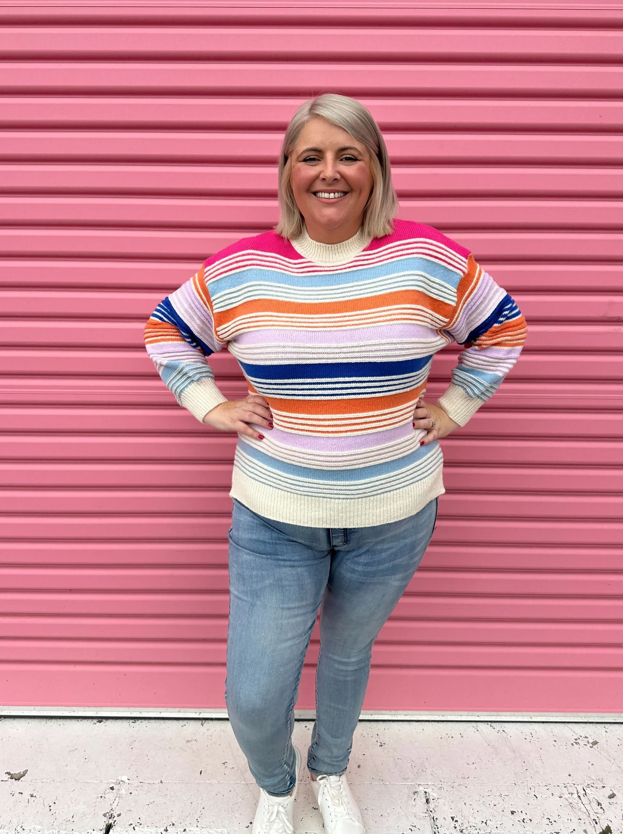 Wool Blend Stripe Jumper by Worthier